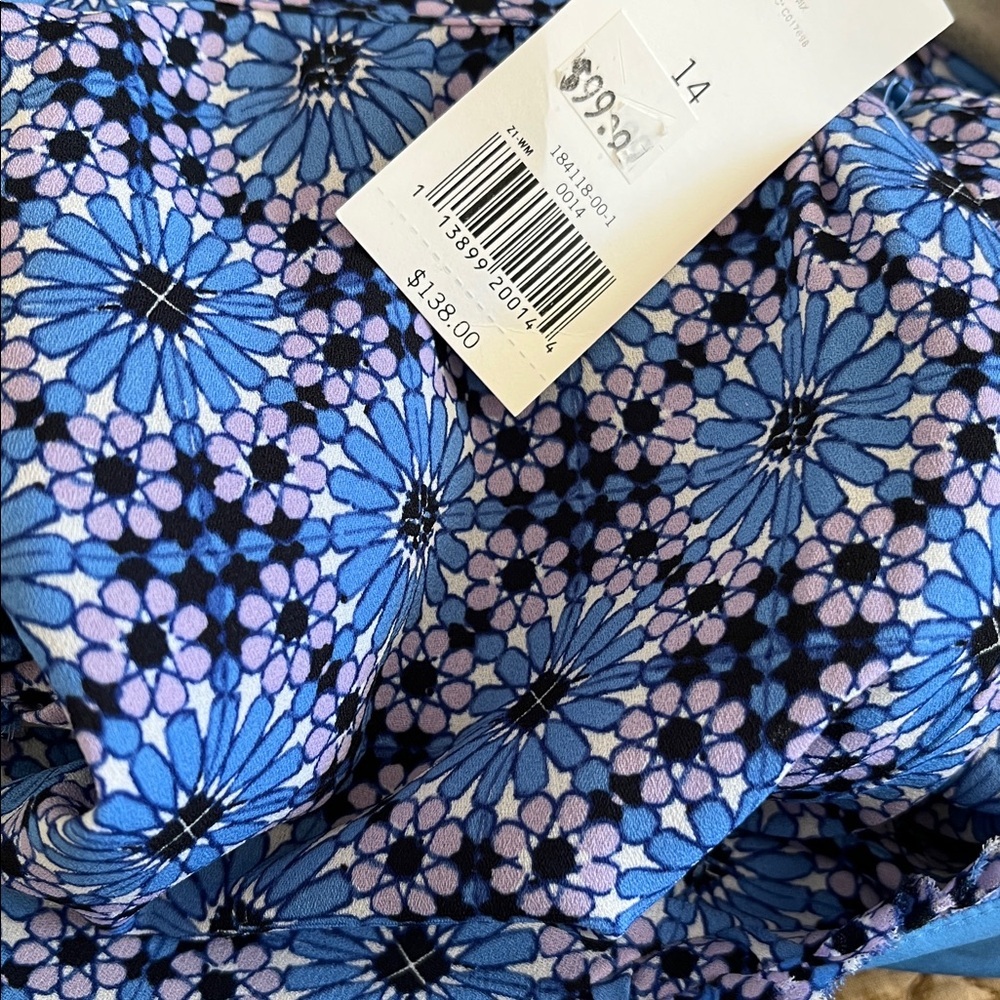 Banana Republic  blue Tiered dress Size 14 - Picture 4 of 5